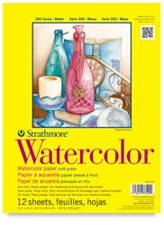 WATERCOLOR PAD STRATHMORE 11x15 INCH 12 SHEETS 140LB-300gr TAPE 360-111