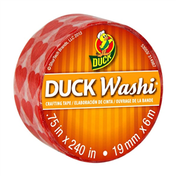 TAPE DUCK WASHI RED HEARTS .75X240IN DK282683