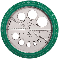PROTRACTOR ANGLES AND CIRCLES HX36002