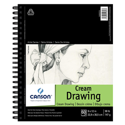 CANSON DRAWING PAD 9x12 inch 60 sheets 90LB Cream CN400059729