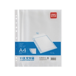 LOOSE LEAF SHEET PROTECTOR 8.5x11 INCHES PLASTIC DELI 05716