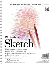 SKETCH PAD STRATHMORE 8.5x11 inches 100 sheets SPIRAL 25-508