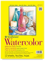 WATERCOLOR PAD STRATHMORE 9x12 INCH 12 SHEETS 140LB-300gr TAPE 360-109