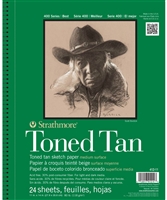 SKETCH PAD TONED TAN 11x14 inches 24 sheets 80LB STRATHMORE 412-11