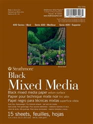 MIXED MEDIA BLACK PAD STRATHMORE 400 SERIES - 15SH 6X8 SM462-506