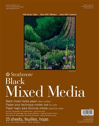 MIXED MEDIA BLACK PAD STRATHMORE 400 SERIES -  15SH 11X14  SM462-511