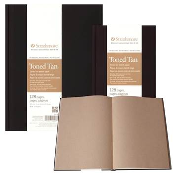 SOFTCOVER SKETCH PAD TONED TAN 5.5x8 inches 60 sheets 80LB STRATHMORE 481-5
