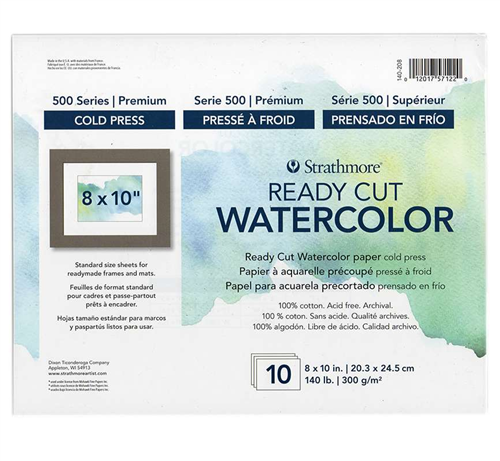 Strathmore Ready Cut Watercolor Paper, Hot Press, 11 x 14 Inches, 6 Sheets