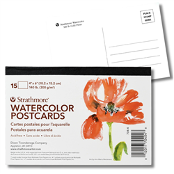 WATERCOLOR POSTCARDS BLANK 4x6 inches 15 CARDS STRATHMORE SM704-4