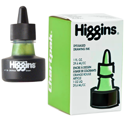 INK HIGGINS NON- WATERPROOF DYE BASED GREEN 1OZ 44111
