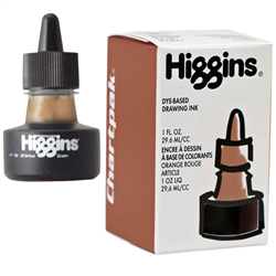 INK HIGGINS NON- WATERPROOF DYE BASED BROWN 1OZ44116