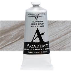 GRUMBACHER ACRYLIC METALLIC THALO SILVER 90ML C195-DISC