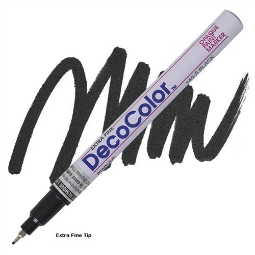 Marvy Uchida DecoColor Fine Tip Acrylic Paint Marker - Black - 1 Each