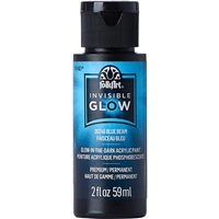 GLOW IN THE DARK ACRYLIC PAINT FOLKART INVISIBLE BLUE BEAM 2OZ 36246