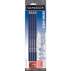 DRAWING PENCIL KIT GENERAL PENCIL SEMI HEX 4PC GP497-BP