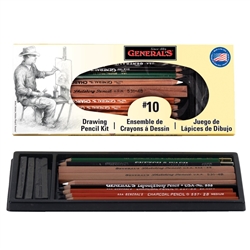 10 General's Kimberly Graphite Drawing Pencils #525 10 Pencils & Eraser