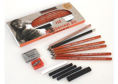 General's White Charcoal Drawing Pencils (2 pack)