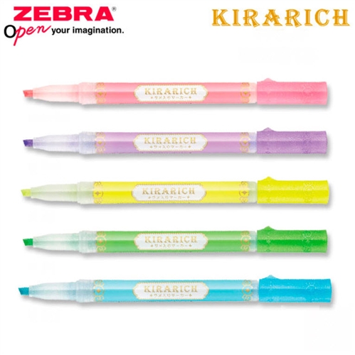 Zebra Kirarich Glitter Highlighter - 5 Color Set