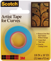 ARTIST TAPE FOR CURVES -  1/8 inch X 10 yards SCOTCH MT93613-3