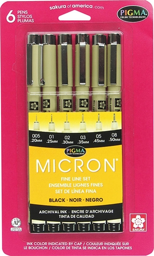 Sakura Pigma Micron Pen 03 Black 3pc 