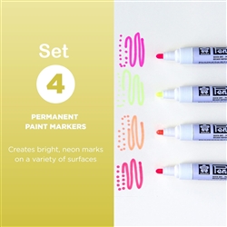 PENTOUCH OIL PAINT MARKER SET 4 NEON MEDIUM TIP SK42593-disc