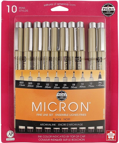 Sakura Pigma Micron Pens and Sets