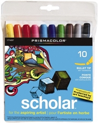 Prismacolor Scholar Markers 10 Pkg-brush