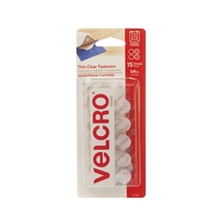 VELCRO COIN SHAPED CLEAR 5/8IN PACK OF 15 VC91328