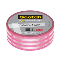 EXPRESIIONS WASHI TAPE IRRIDESCENT PINK-WHITE .59INX275 - MT149208