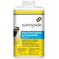 TURPENTINE GUM SPIRITS 16 onz - 473ml SUNNYSIDE OIL SOLVENT SU87016