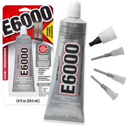 GLUE E6000 ALL PURPOSE 1 onz -29.5ml INDUSTRIAL STRENGHT- PRECISION TIPS MVEE800320