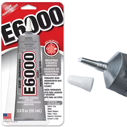 GLUE E6000 ALL PURPOSE 2 onz -59ml INDUSTRIAL STRENGHT FINE TIP UPDATED FORMULA MVEE800432