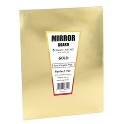 MIRROR BOARD 8.5X11 GOLD 5 PACK HY28314