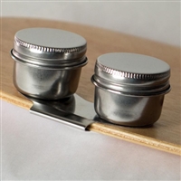 STAINLESS STEEL TWIN  PALETTE CUPS WITH LIDS AA15617