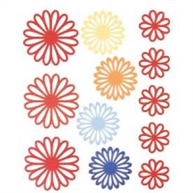 STICKERS DAISY 12PC RED BHS10108
