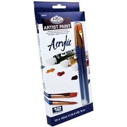 ACRYLIC SET ROYAL 12COL W/ BRUSHES ACR12