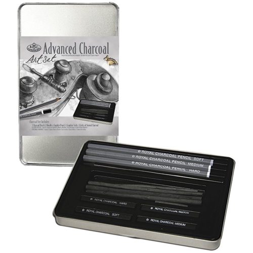 Professional Charcoal Drawing Pencil Sketching Set Tin Case Art School  Supplies
