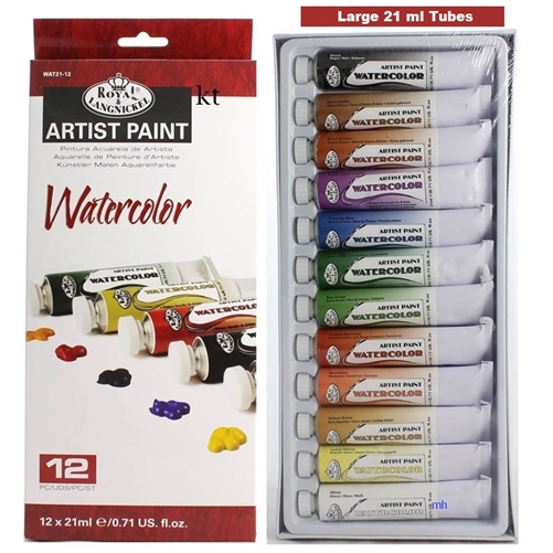 Royal & Langnickel Essentials Watercolor Paint Pack, 12ml, 12 Colors