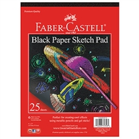 SKETCH PAD FABER CASTELL BLACK PAPER 9X12 INCHES 25 SHEETS FC14563
