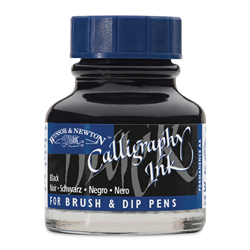 INK WINSOR BLACK NON-WATERPROOF DIP PEN & BRUSH 30ml WN1110030