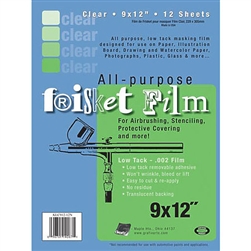 FRISKET LOW-TACK CLEAR - 9X12 PACK/12 GXKLC912-12N
