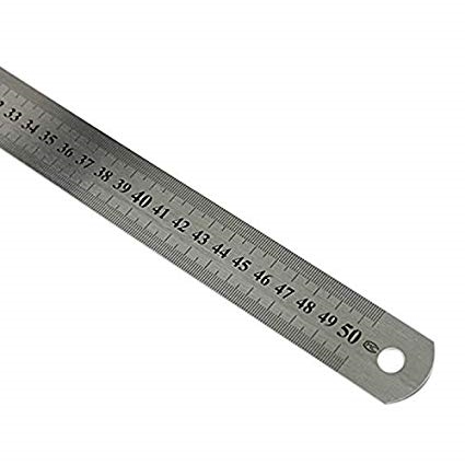 Small Metal Ruler Brass Dual Scale Straight Ruler Dual Scale