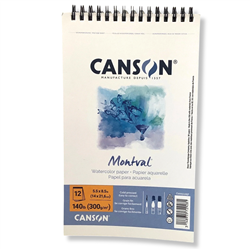 CANSON MONTVAL WATERCOLOR PAD 5.5x 8.5 inches, 12 SHEETS,140 Lb(300grams) CN100511057