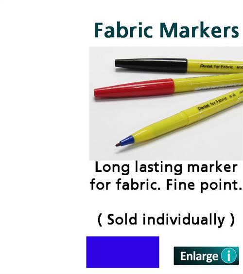 Genuine Pentel Fabric Pen M10 Textile Marker Black Blue Red 