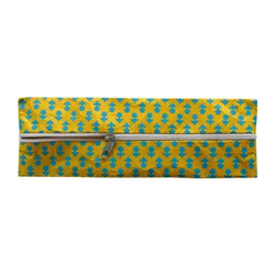 PAPER POUCH FLOWERS YELLLOW / BLUE LALLA468-YEL