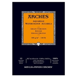 WATERCOLOR PAPER ARCHES PAD ROUGH 11.7x16.5 inches 140LB-300gr COTTON AP1795104