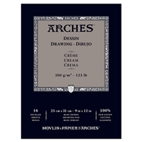 ARCHES DRAWING PAD CREAM COLOR PAPER 9X12 16 SHEETS AP1795114