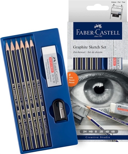 Sketch and Drawing Art Pencil Kit 19 Piece Set Sketch & Charcoal Pencils,  Pastel, Chalk, Erasers, Sharpeners