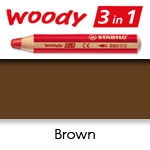 WATER SOLUBLE WAX PENCIL STABILO WOODY BROWN SW880-630