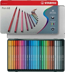 MARKER SET STABILO 68 METAL TIN OF 30 SW6830-6